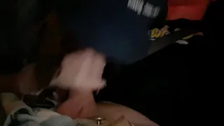 Big Tit Brunette Sucks & Stroke My Dick In Public