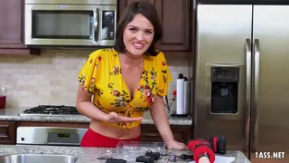 Attractive MILF's Ass Drilled by a toy on a drill