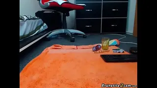 Girl puts a toy in her ass