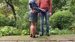 Mother-in-law takes my urine, then pees like a horse with her legs spread wide open in the park