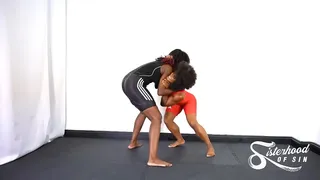 Ebony women fight in singlets
