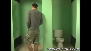 Twinks go to the bathroom to fuck hard