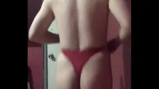 Gay crossdresserTwink guy ass clapping