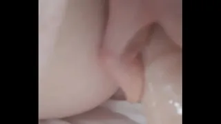 Gay twink masturbates lubed ass with huge toy