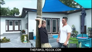 Hot Stud Uncle Family Fucks His Cute Young Twink Nephew While Tied To Tree