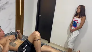 My stepsister asks me for help with her underwear and I end up fucking her very hard.