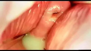 Camera inside Vagina filled with semen