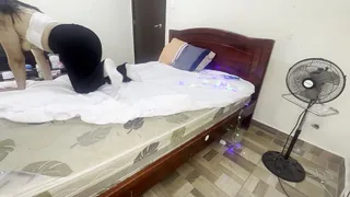 Lonely neighbor masturbates in her room waiting for the NEW YEAR