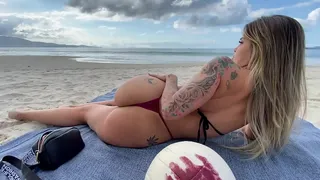 I showed him my breast on the beach in Floripa, he got a hard-on and I sucked it really nice | Watch in full on SHEER