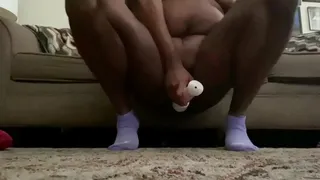 Ebony riding vibrator