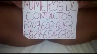 Dominican with a giant vagina touches herself
