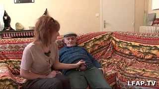 Petite french redhead sodomized while she sucks voyeur papy
