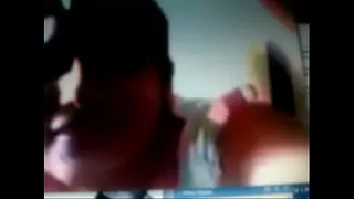 My friend shows her breasts with milk on the web cam