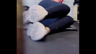 Training at my gym I got all wet and it ran down my legs! (In public)