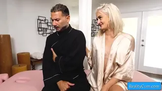 Blondie teenager student getting her ass spanked by her teacher and loves it