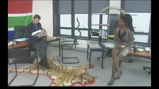 Interracial Vanity, Choc Secy Gets Raw Ass Fucked