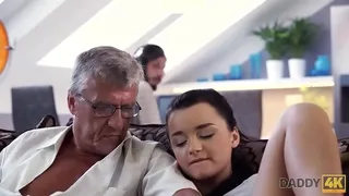 DADDY4K. Erica Black has wild sex with BF's dad behind her back