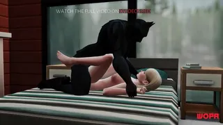 NAUGHTY BLONDE HAVING SEX WITH A YOUNG MAN WHO BECAME A BIG WOLF