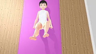 Leo Anime girl did yoga.