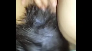 She masturbates with a foxtail then I fuck her and I give her a good time
