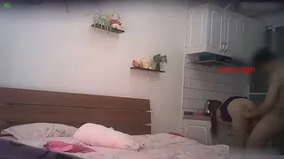 Blow-in-the-mouth technique of a young woman