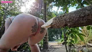 When I pee in the woods I seriously think about sticking this log of wood up my ass because it was itching