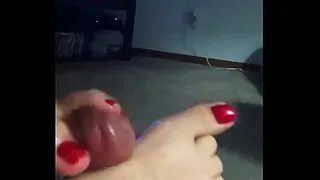 Amatuer wife footjob