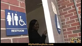 Hot couple having oral sex in gloryhole interracial 13