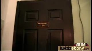 Ebony in a huge bukkake 26