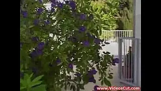 Nicky gets a cock next to the pool
