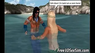 Hot 3D blonde mermaid getting fucked on a boat