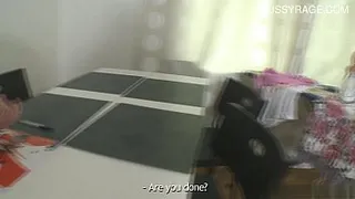 Busty girl first blowjob