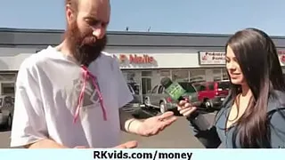 Desperate teen naked in public and fucks to pay rent 3