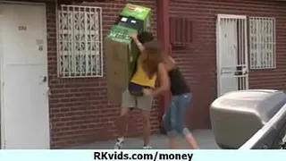 Desperate teen naked in public and fucks to pay rent 29