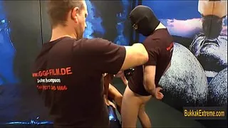 Busty amateur slut is anal riding and receives bukkake sperm