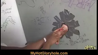 Gloryhole Initiations Ebony sucks white cock 36