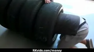Desperate teen naked in public and fucks to pay rent 10
