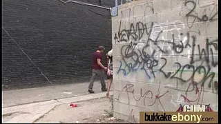 Ebony in a huge bukkake 13