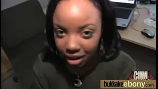 Ebony gets fucked in all holes by a group of white dudes 22