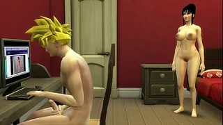 Milk Catches her Stepson Gohan Masturbating Stepmom Fucked in Front of her Husband