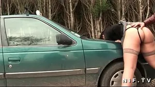 Chubby french slut sodomized in threesome with Papy Voyeur