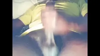Black cock stroking