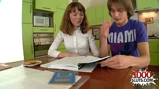 Sexy housewife cum in throat