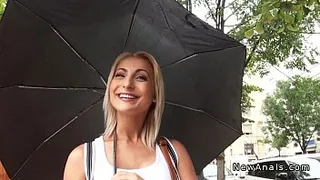 Beautiful blonde amateur anal fucked POV