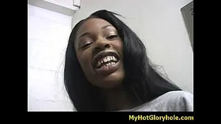 Initiating black girl in the art of interracial gloryhole blowjob 5