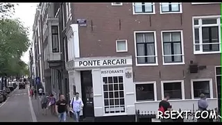 Beautiful amsterdam hooker rides a large hard rod passionately
