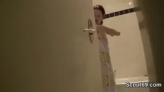 Boyfriend Look Girl in Bathroom and Fuck She Anal with Huge Cock