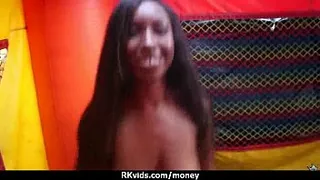 Amateur hottie takes cash for public sex 5