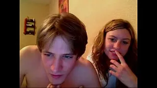 Pretty Girl Sucking boyfriend on webcam
