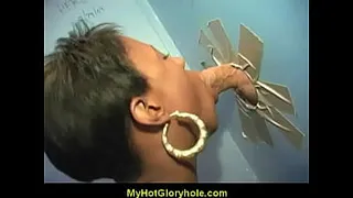 Gloryhole blowjob - Sexy girl sucking cock 10